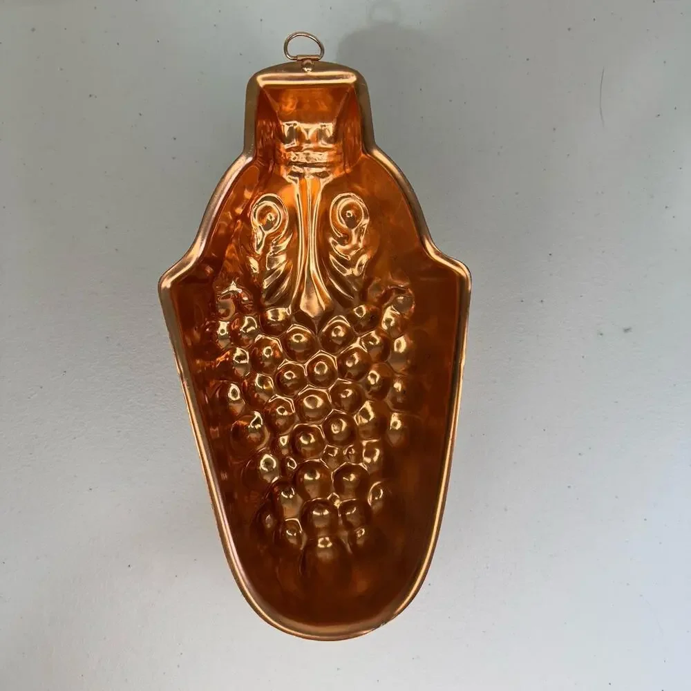 Grapes Copper Jello/Cake Mold Wall Hanging Kitchen Farmhouse VTG Decor 4 Cups